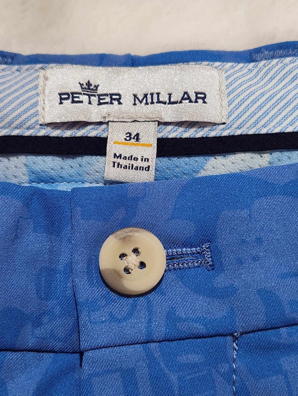 Peter Millar Men's Golf Blue Shorts, Guitar Print, Size 34 - Picture 2 of 8